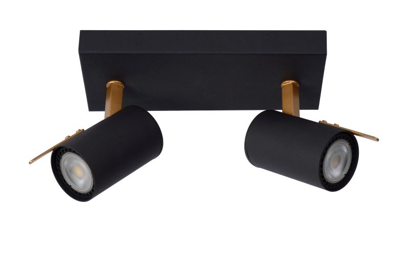 Lucide GRONY - Stropné bodové svietidlo - LED Dim to warm - GU10 - 2x5W 2200K/3000K - Black